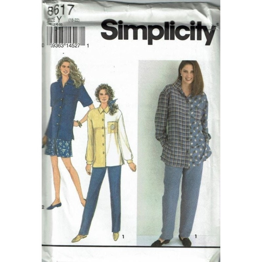 Simplicity 8617 Sewing Pattern Misses Size 18-22 Pants Shorts Shirt Uncut FF